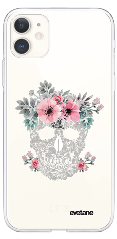 Evetane Coque Apple iPhone 11 360 intégrale transparente Motif Crâne Tendance