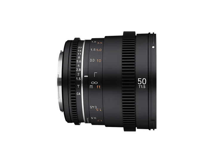 Objectif hybride vidéo Samyang VDSLR 50mm T1.5 MK2 pour Sony FE - vue 3