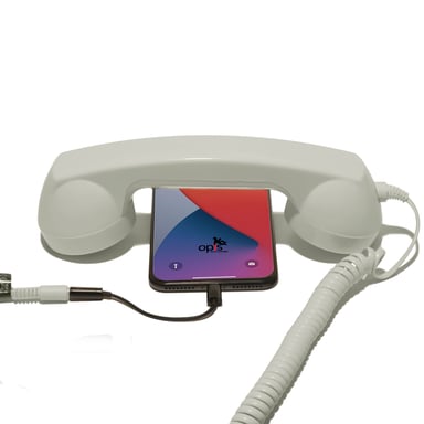 Combiné Téléphone Rétro pour Apple iPhone - Blanc