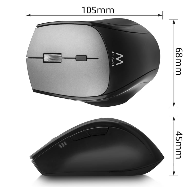 Souris Ewent EW3245 – Droitier, Optique 2400 DPI, Double Récepteur USB - vue 2