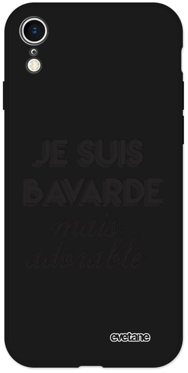 Evetane Coque Apple iPhone XR Silicone Liquide Douce noir Bavarde Mais Adorable