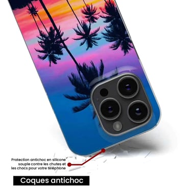 Funda de silicona - Compatible con Apple iPhone 17 Pro - diseño palmiers colores