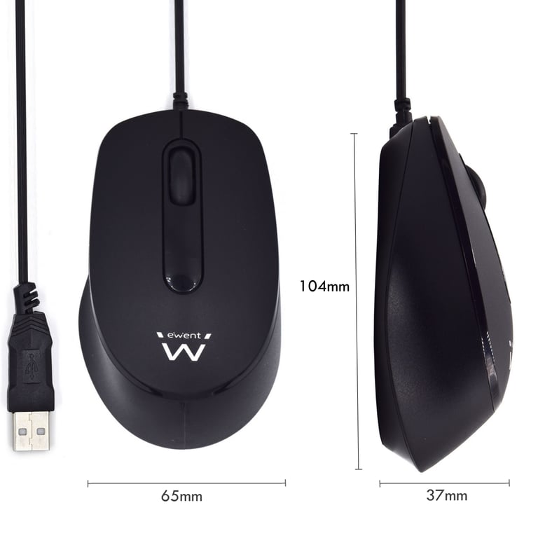 Souris Optique Ewent EW3300 – USB Type-A, Ambidextre, 1000 DPI - vue 7