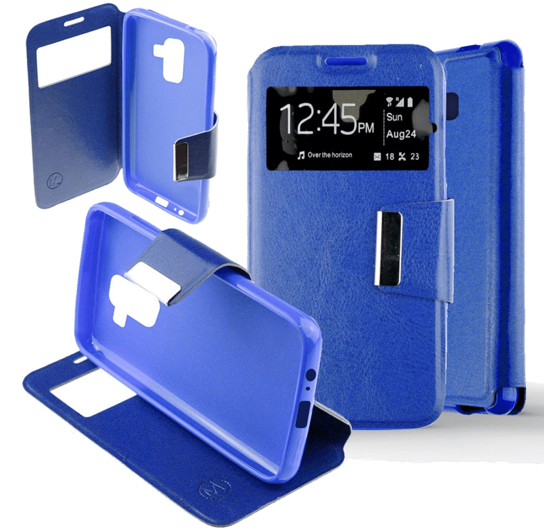 Etui Folio compatible Bleu Samsung Galaxy A8 Plus 2018