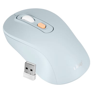 LinQ Ratón Bluetooth o WiFi Precisión y comodidad Azul Pálido
