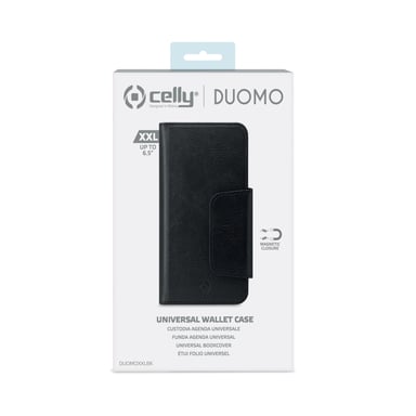 Celly Duomo XXL funda para teléfono móvil 16,5 cm (6.5'') Libro Negro