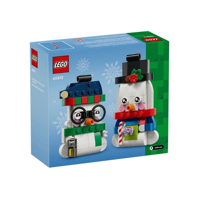 LEGO 40812 Bonshommes de Neige Décoratifs 2 figurines à accrocher 168 pièces Blanc et multicolore - Neuf