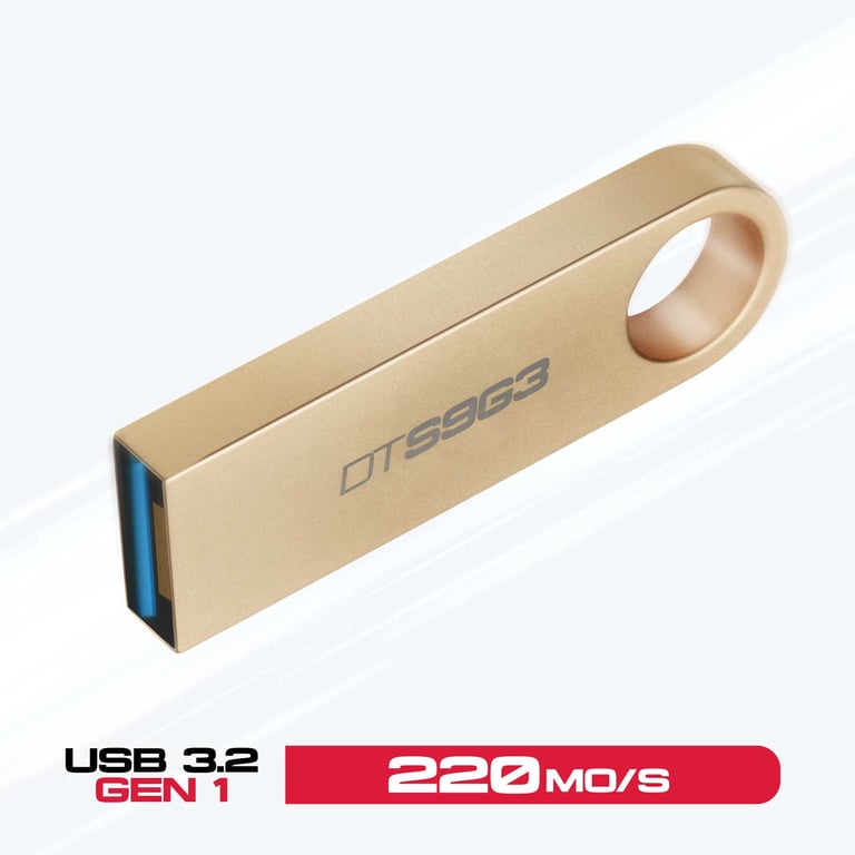 Clé USB 64 Go DataTraveler USB 3.2 Dorée - Neuf