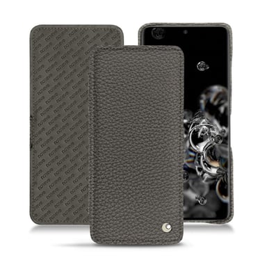 Housse cuir Samsung Galaxy S20+ 5G -  - Gris - Cuir grainé