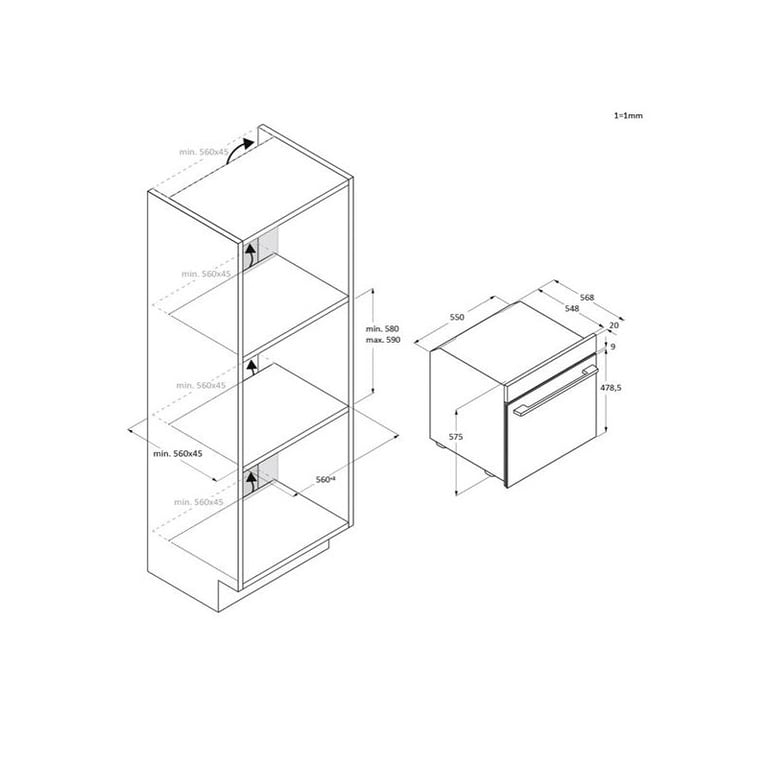 Rosieres Four intégrable 60cm pyrolyse inox RO6H5G3YTX - vue 4