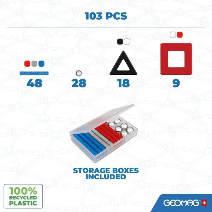 Jeu de construction magnétique GEOMAG Classic Panels Fusée NASA 103 pièces Magnétique Dès - vue 4