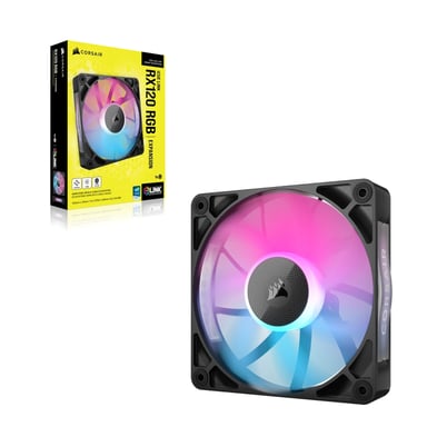 Corsair iCUE LINK RX120 RGB Carcasa del ordenador Ventilador 12 cm Negro 1 pieza(s)