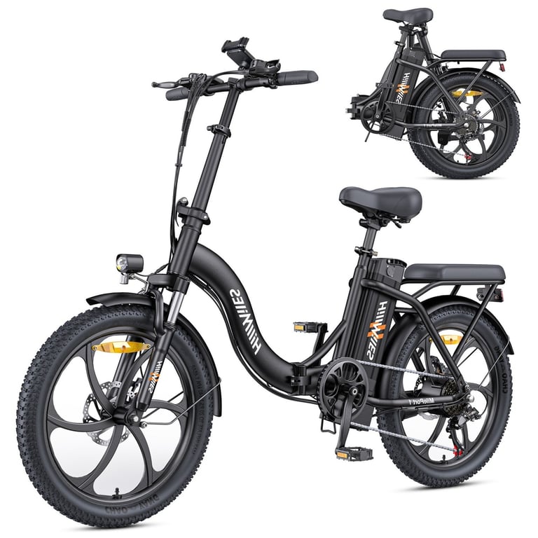 Vélo Électrique HillMiles MilePort 1 - 250W Moteur 36V13Ah Batterie Pneus 20 Pouces Freins à Disques Mécaniques - Noir - Neuf