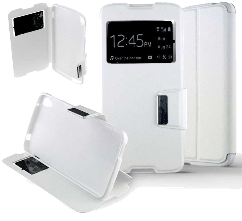 Etui Folio compatible Blanc Alcatel One Touch Idol 3 4.7