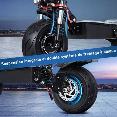 Trottinette électrique Tifgalop K8 6000W 12 pouces 60V 38AH Batterie avec siège amovible