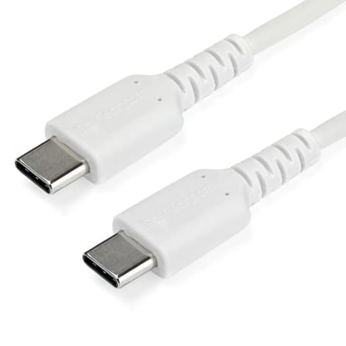 StarTech.com Cable de 1m de Carga USB C - de Carga Rápida y Sincronización USB 2.0 Tipo C a USB C para Portátiles - Revestimiento TPE de Fibra de Aram
