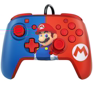 PDP REMATCH: Power Pose Mario Bleu, Rouge USB Manette de jeu Analogique/Numérique Nintendo Switch, Nintendo Switch OLED