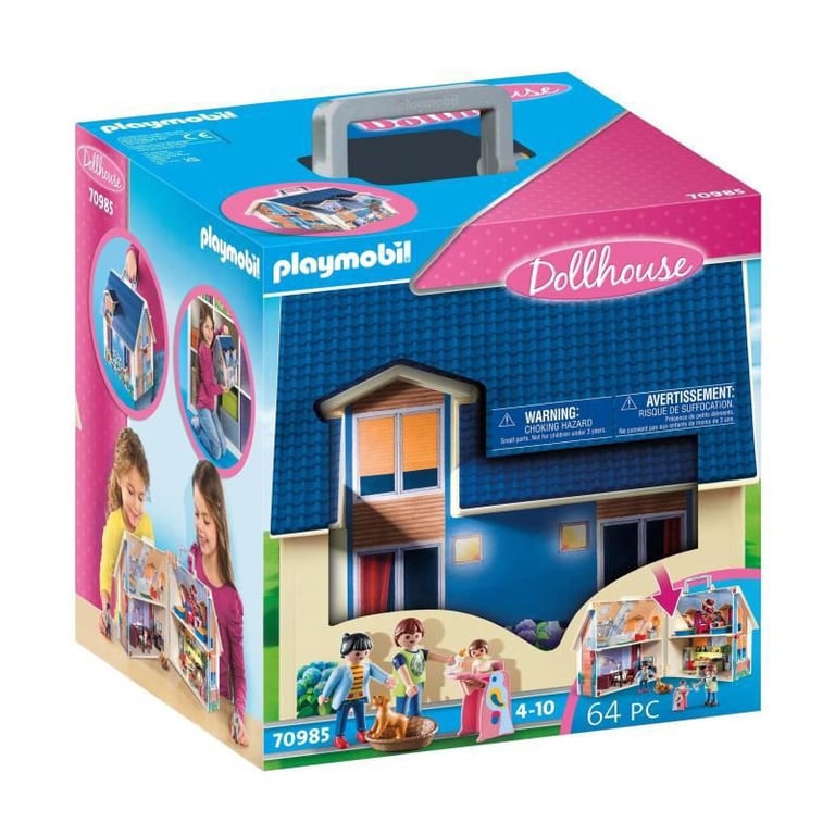 PLAYMOBIL - 70985 - Maison Transportable Bleue - Neuf