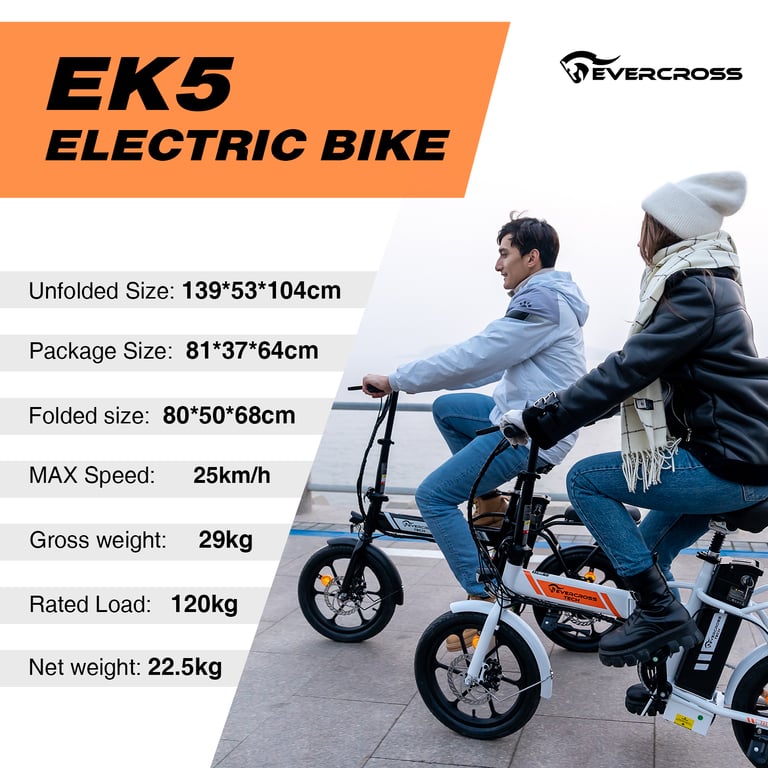 EVERCROSS TECH Vélo électrique Gros Pneus 16