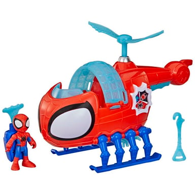 Elicottero della squadra Spidey, action figure di 7,5 cm e veicolo con proiettile, Marvel Spidey e i suoi Amici Straordinari, dai 3 anni
