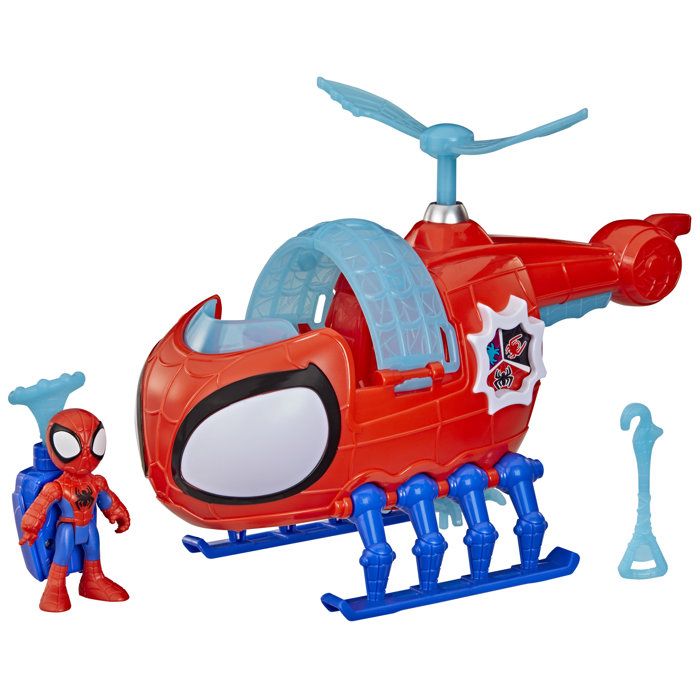 Hélico de l'équipe Spidey, figurine de 7,5 cm et véhicule avec projectile, Marvel Spidey et ses Amis Extraordinaires, des 3 ans - Neuf