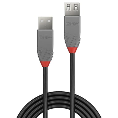 Lindy 36705 Cavo USB 2.0 5 m USB A Nero, Grigio