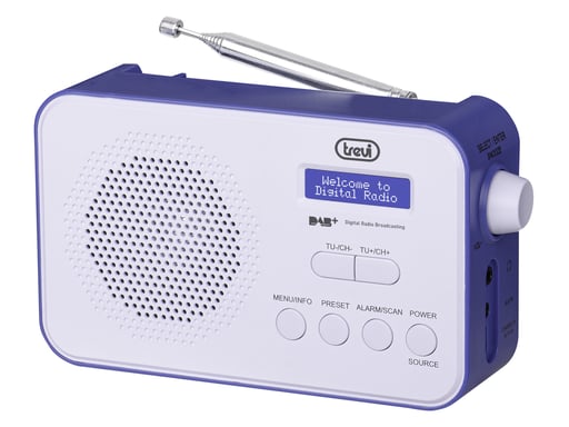 Trevi DAB 7F92 R Portable Numérique Bleu, Blanc