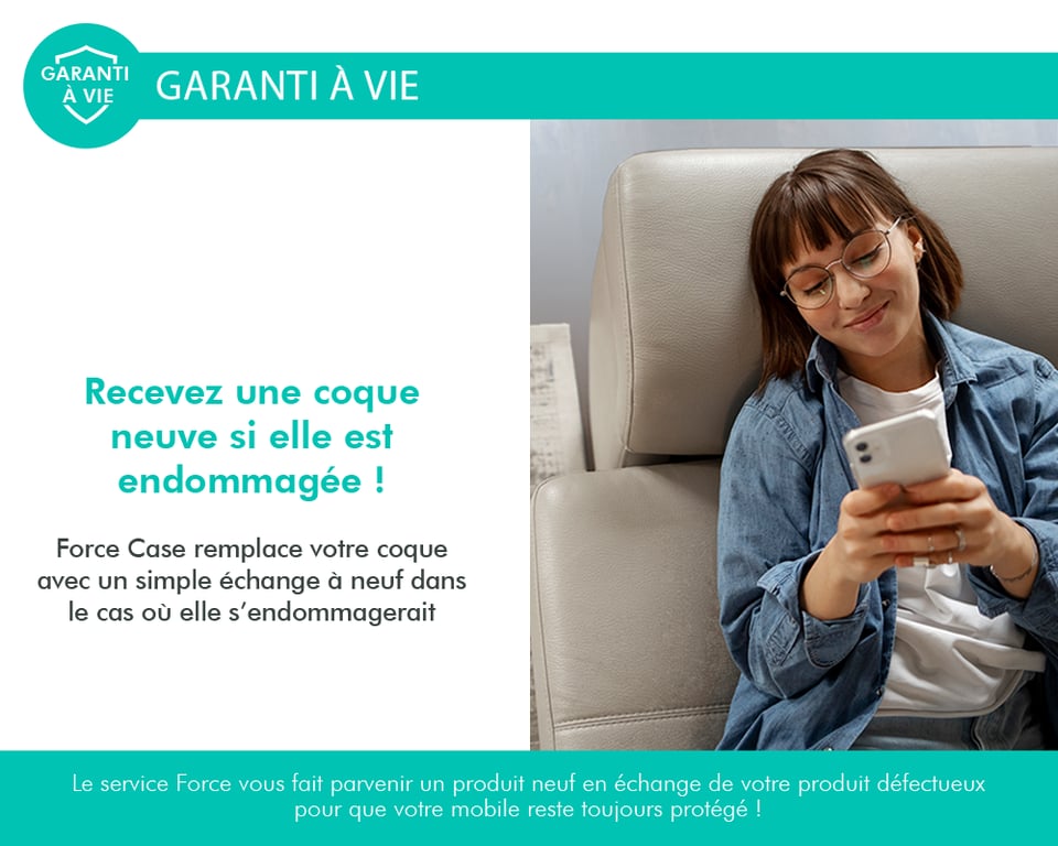 Coque Renforcée iPhone 13 Pro FEEL Garantie à vie Transparente - 50% Plastique recyclé - Origine France Garantie Force Case