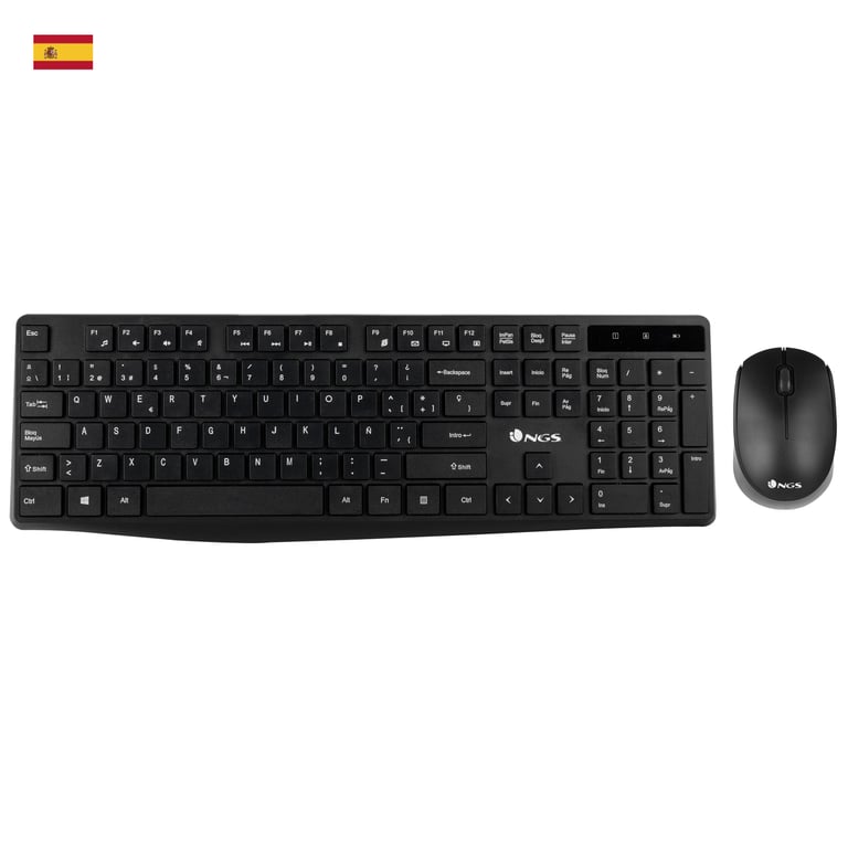 Ngs Allure Kit, Qwerty, Es Clavier Souris Incluse Universel Rf Sans Fil Espagnole Noir