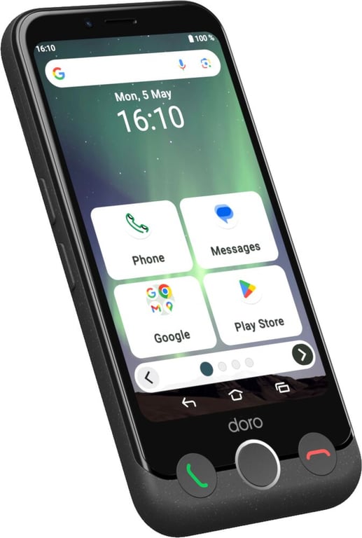 Doro Aurora A10 11,4 cm (4.5 ) Double SIM Android 14 4G USB Type-C 4 Go 64 Go 3000 mAh Noir - Neuf