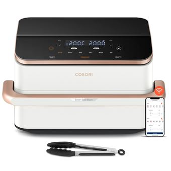 Friteuse à air Cosori DualBlaze TwinFry 10 L sans huile CAF-TF101S double zone blanc