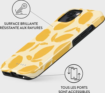 Burga Funda para iPhone 13 MagSafe Tough A prueba de golpes Modelo Lemon Tart Amarillo