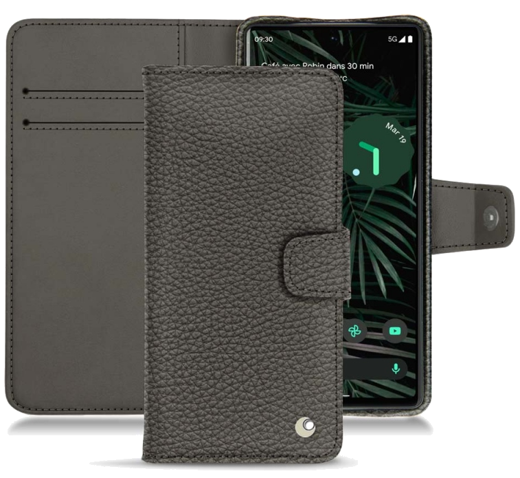 Housse cuir Google Pixel 6 Pro - Rabat horizontal portefeuilleGris