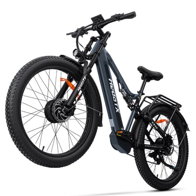 Bicicleta de montaña eléctrica de doble suspensión Hedatx TX29 para adultos con batería de 48 V y 19,2 Ah
