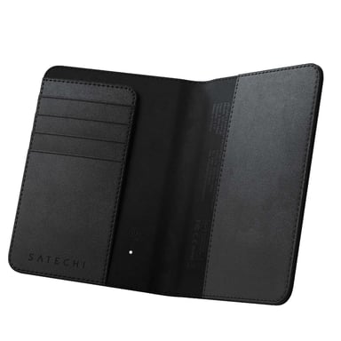 Satechi Funda de Cuero para Pasaporte FindAll con Almacenamiento para Tarjetas y Protección RFID Negro