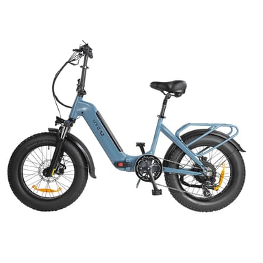 Bicicletta Elettrica DYU FF500 | Velocità Massima 25 km/h | Autonomia 70 km | Motore 250W | Batteria 48V 14Ah | Pnei da 20 PolliciT | Blu