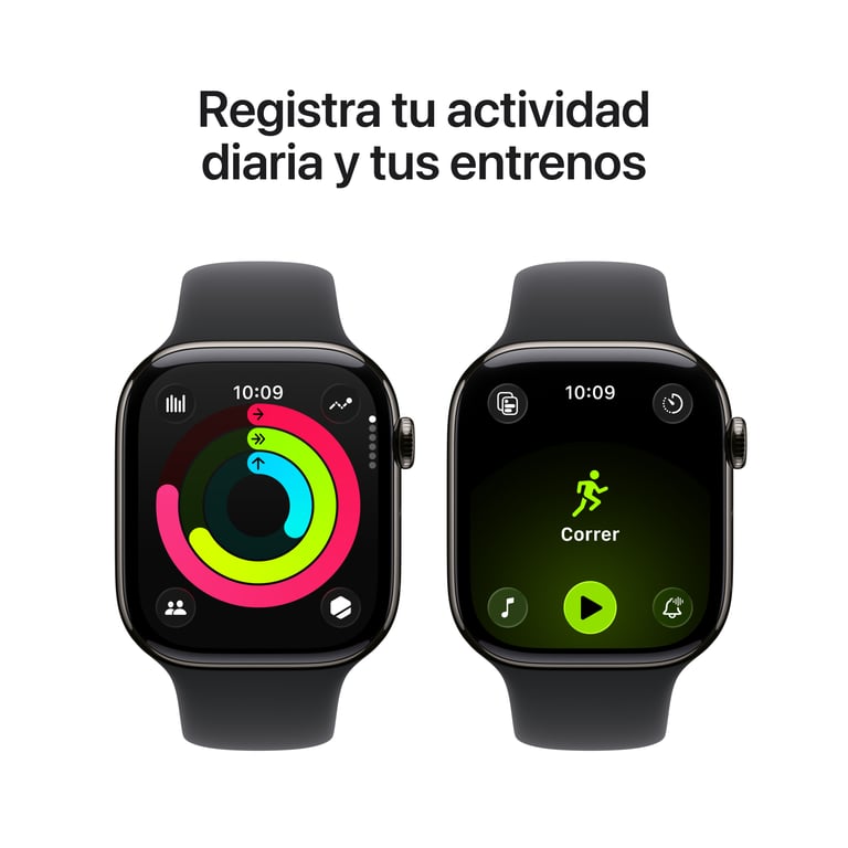 Watch Series 11 (2025) GPS + Cellulaire Boitier de 46mm en Titane Ardoise avec bracelet sport, Noir - M/L - Neuf