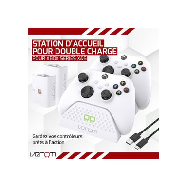 Station d'accueil double charge VENOM Twin VS2871 pour manettes Xbox Series X|S & One Blanc
