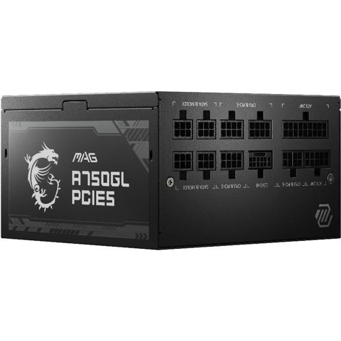 MSI Alimentation PC MAG A750GL PCIE5 - 750W 80+ Gold Modulaire - Neuf