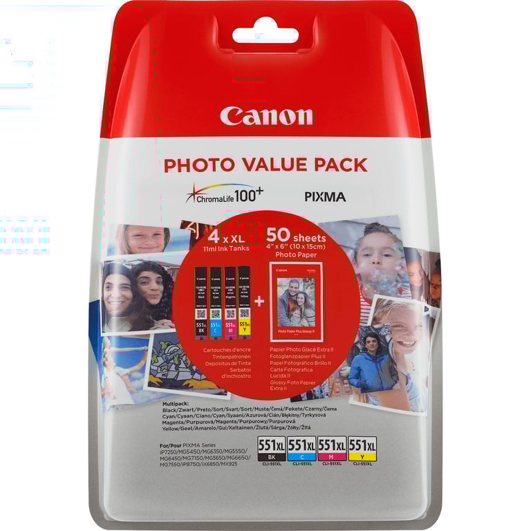 Canon PVPCLI 551XL+PP 201 CMYK 50sh BLIST - vue 3
