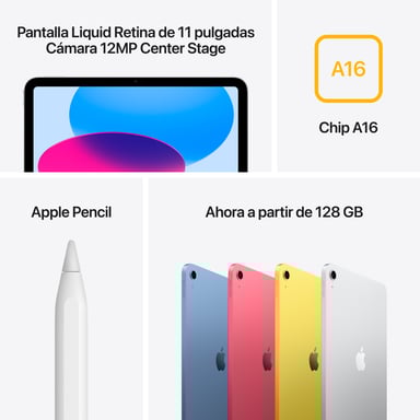 iPad A16 (2025) 11'' 5G 128 Go, Plata