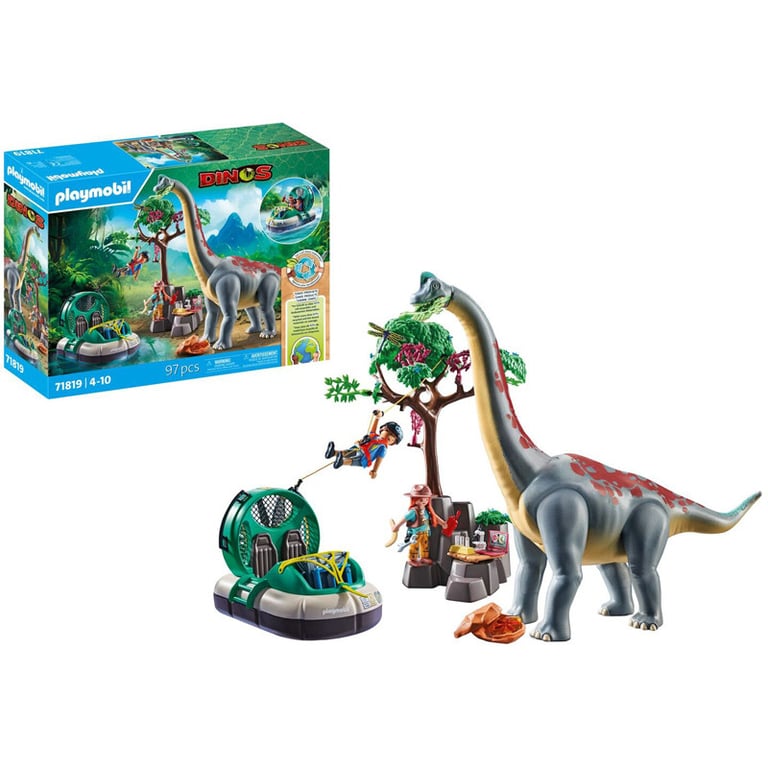 PLAYMOBIL 71819 Brachiosaure, explorateurs, aéroglisseur - Neuf