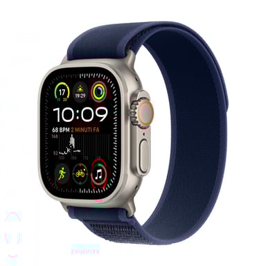 Apple Watch Ultra 2 GPS + Cellular 49mm Cassa in Titanio Naturale con Cinturino Trail Blu