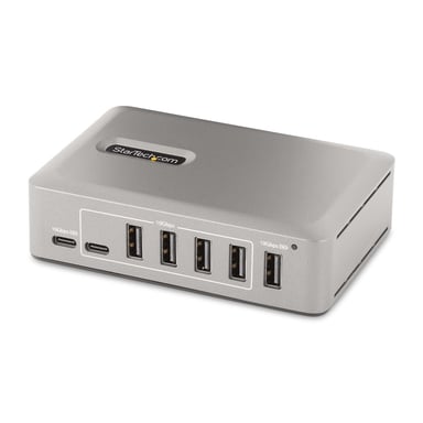 StarTech.com Hub Concentrador USB-C de 10 Puertos - 8x USB-A/2x USB-C - con Fuente de 65W - USB 3.1 10Gbps - Ladrón USB Tipo C con Certificación USB-I