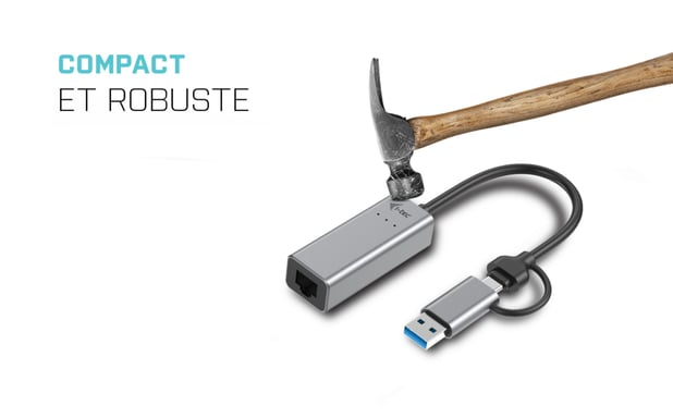 Adattatore Ethernet USB-C/USB-A 2,5Gbps di i-tec Metal