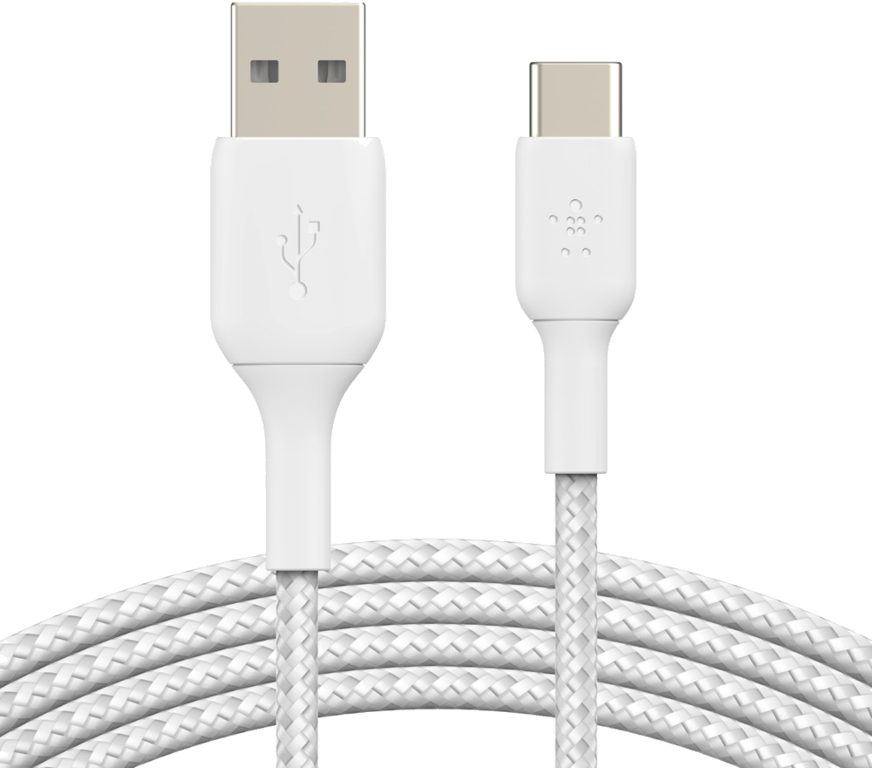 Câble à gaine tressée USB-C vers USB-A BOOST?CHARGE? (2 m) Blanc