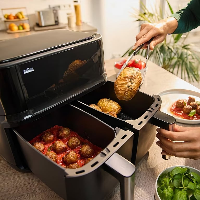 Friteuse Sans Huile Braun TD3030 – Capacité 8L, 2850W, Double Bac - vue 6