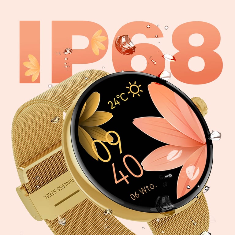 Forever Montre Connectée Femme Élégante Suivi Santé Appel Bluetooth Dorée - Neuf Or - vue 2