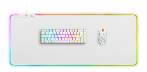 DELTACO GAMING - WHITE LINE WMP90 - Tapis de souris XL RGB,  épaisseur 4mm, 900x360mm