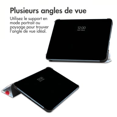 imoshion Coque tablette Design Trifold pour Apple iPad 11 (2025) 11 pouces A16 / iPad 10 (2022) 10.9 pouces - Cherry Check